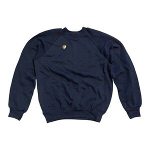 Vintage Bassett Walker Navy Blue Sweatshirt Blank Made in USA Mens Small Raglan